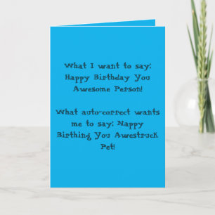 Auto-Correct Birthday Folded Greeting Card