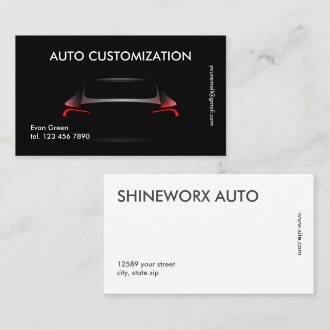 Auto Customization Car Business Card (Front/Back)