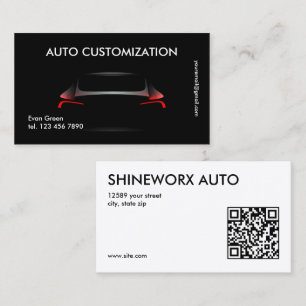 Auto Customization Car Custom QR Business Card