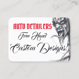 Auto Detailers Red,Black,White,Black& Grey Demon Business Card