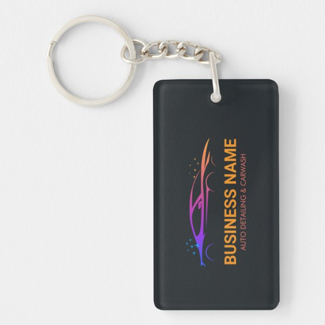 Auto Detailing and Car Wash Personalized Keychain (Front)