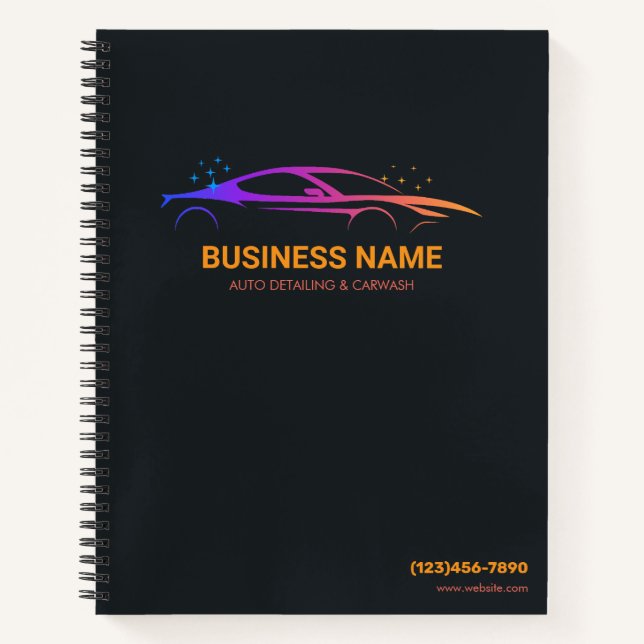 Auto Detailing and Car Wash Personalized Notebook (Front)