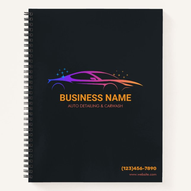 Auto Detailing and Car Wash Personalized Notebook (Front)
