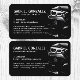 Auto Detailing Bilingual Business Card