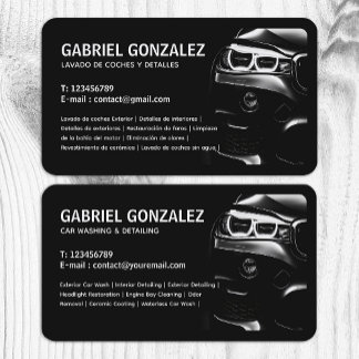Auto Detailing Bilingual Business Card