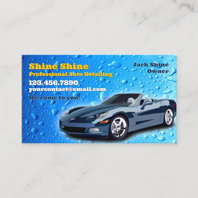 Auto Detailing Business Card (Front)