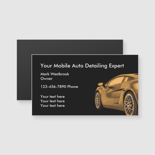 Auto Detailing Business Card Magnets Template (Front/Back)