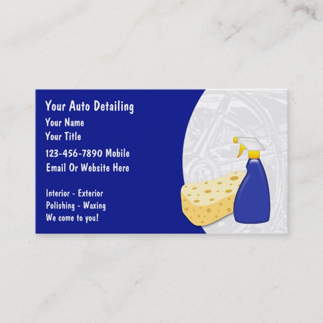 Auto Detailing Business Cards (Front)