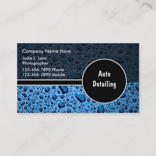 Auto Detailing Business Cards (Front)