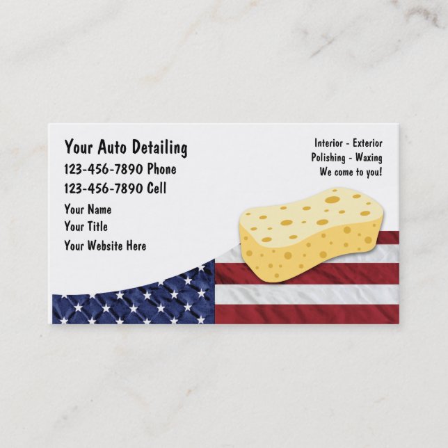 Auto Detailing Business Cards (Front)