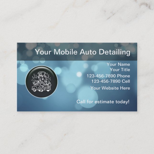 Auto Detailing Business Cards (Front)