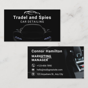 Auto Detailing Car Automotive Professional Black Business Card