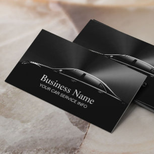 Auto Detailing Car Automotive Professional Black Business Card