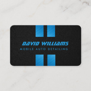 Auto Detailing Car Repair Black Metal Automotive Business Card