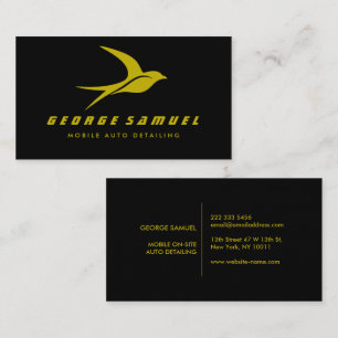 Auto Detailing Car Repair Shop Flying Bird Logo Business Card