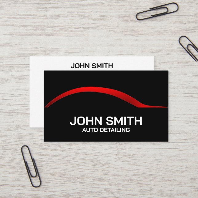 Auto Detailing Car Wash Automotive Black Business Card (Front/Back In Situ)