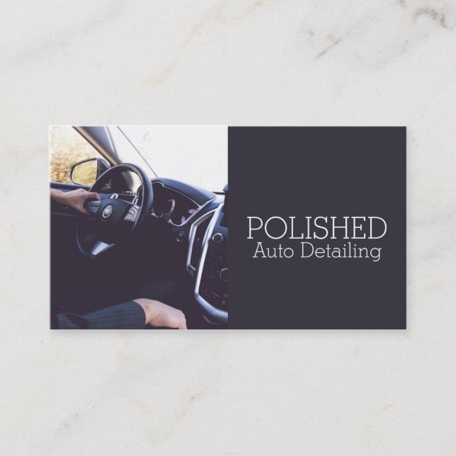 Auto Detailing Car Wash Service Business Card (Front)