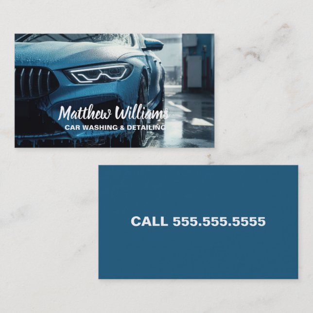 Auto Detailing Car Washing Business Card (Front/Back)
