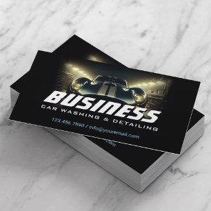 Auto Detailing Classic Sport Car Wash Business Card