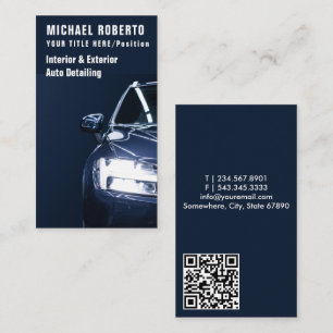 Auto Detailing Cleaning Auto Repair QR Code Business Card