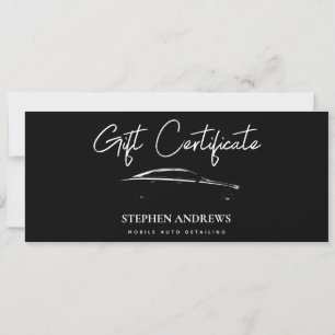 Auto Detailing Cleaning Gift Certificate Voucher