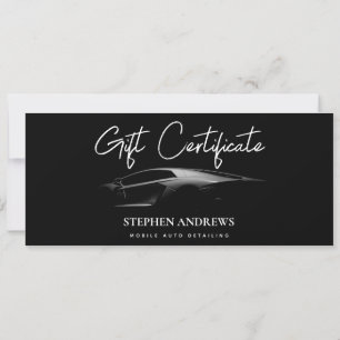 Auto Detailing Cleaning Gift Certificate Voucher