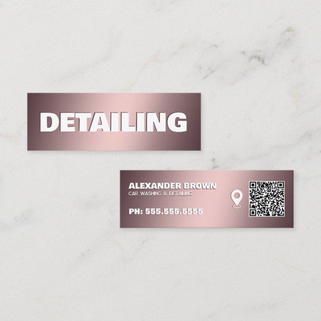 Auto Detailing Google Maps QR Mini Business Card (Front/Back)