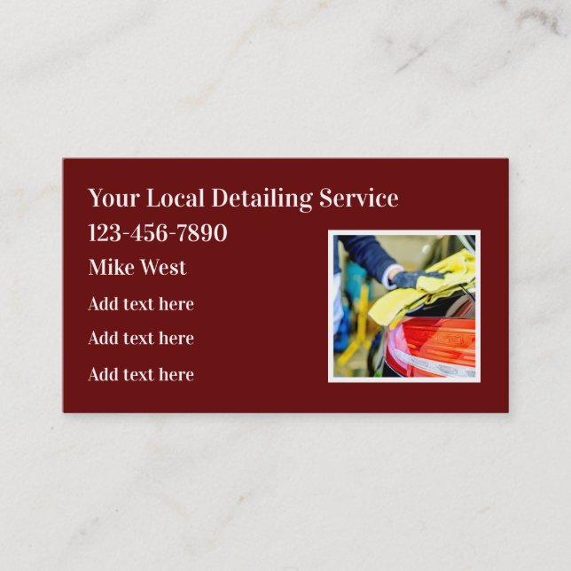 Auto Detailing Modern Business Card Template (Front)