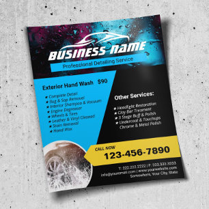 Auto Detailing Modern Car Wash Cleaning Flyer