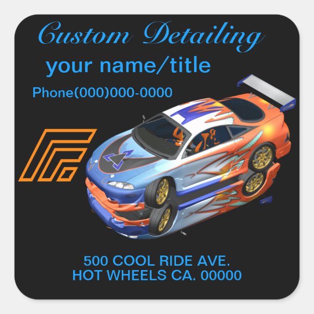 Auto Detailing Stickers (Front)