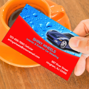 Auto Detailing Water Drops Business Card