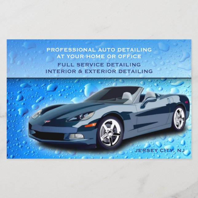 Auto Detailing Water Drops  Flyer (Back)
