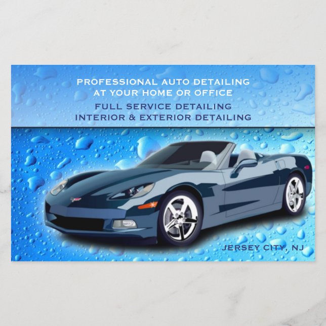 Auto Detailing Water Drops  Flyer (Back)