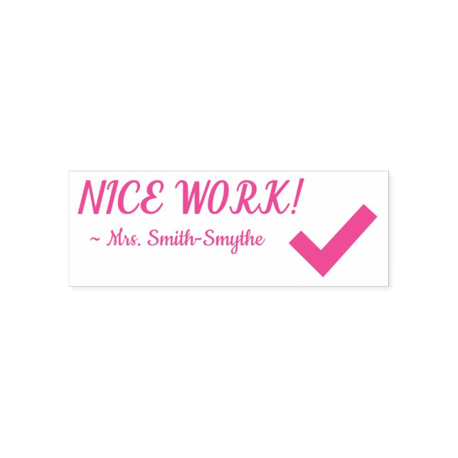 Auto-encreur "BEAU TRAVAIL !" + Nom du tuteur tampon en caoutch (Design)