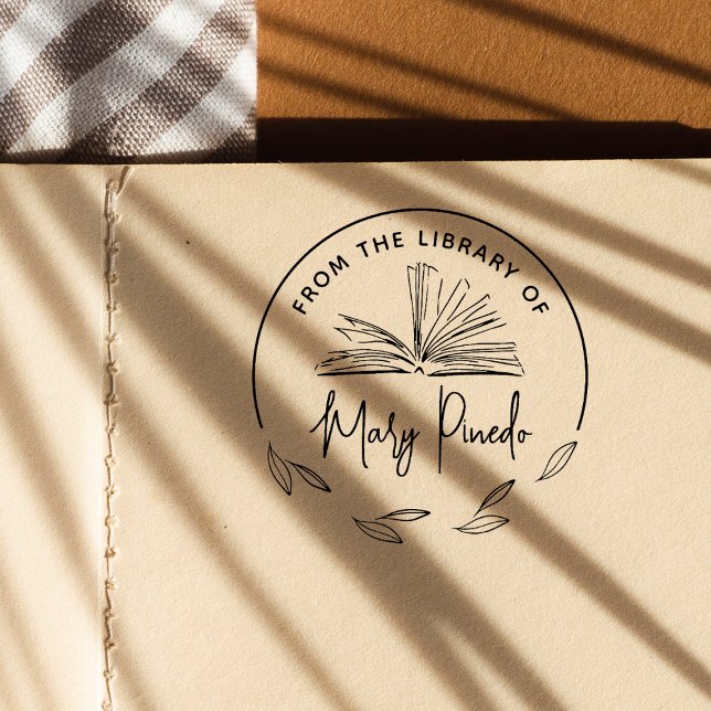 Auto-encreur De La Bibliothèque D'Ex-Libris Botanique Tampon De (Rubber Stamp Mock-up)