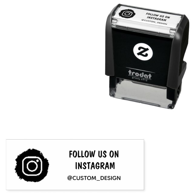 Auto-encreur Signature du tampon d'adresse Instagram personnali (En situation)