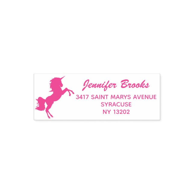 Auto-encreur Tampon de adresse de retour Licorne (Design)