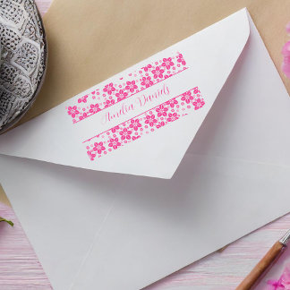 Auto-encreur Tampon de nom floral élégant