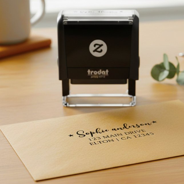 Auto-encreur Tampon en caoutchouc à adresse personnalisée. Mode (personalized family address stamp)