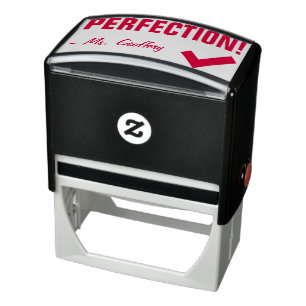 Auto-encreur Tampon en caoutchouc "PERFECTION !" + Nom de l'ens