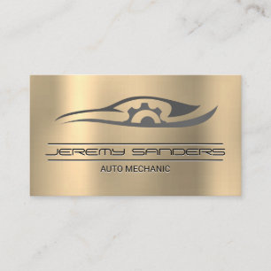 Auto Gear Logo   Mechanic Business Card