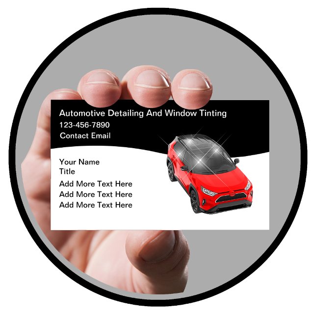 Auto Glass And Car Detailing Automotive Business Card (Creator Uploaded)