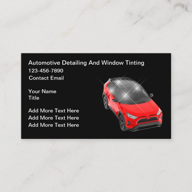 Auto Glass And Car Detailing Business Card (Front)