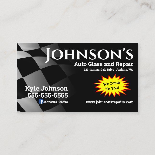 Auto Glass and Repair Business Card (Front)
