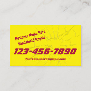 Auto Glass Repair And Replace Business Cards