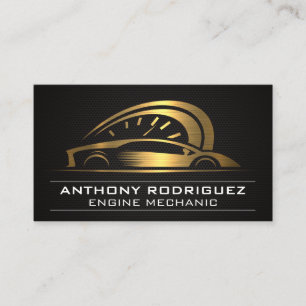 Auto Gold Metallic Logo  Business Card