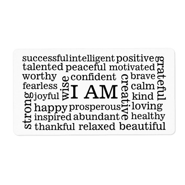 Auto-Image Affirmations positives J'AM (Devant)