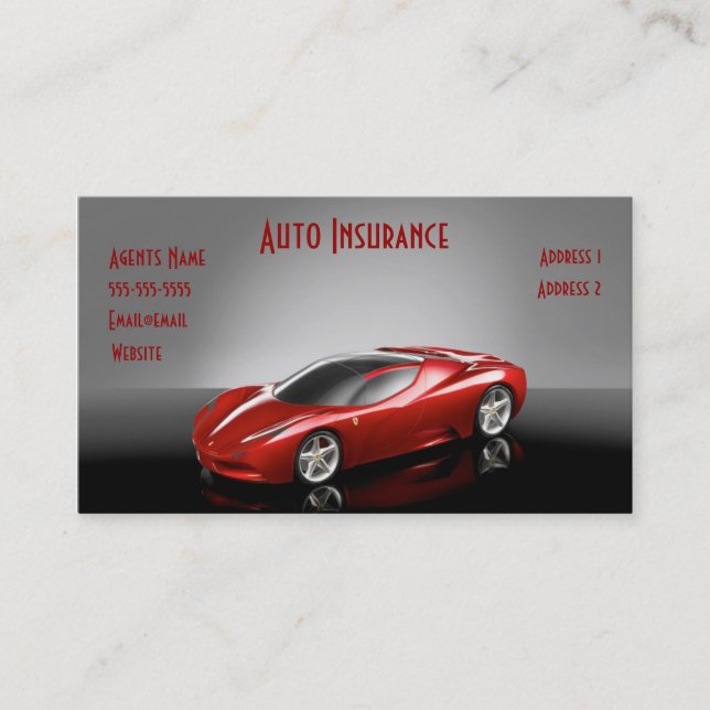auto insurance business card (Front)