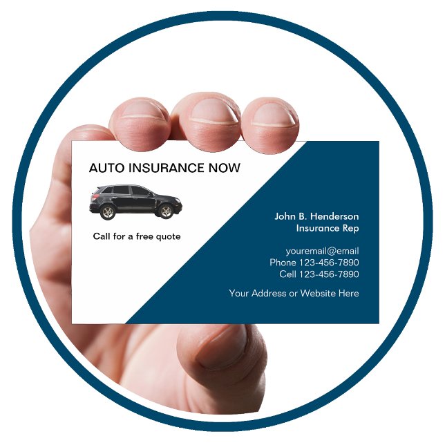 Auto Insurance Modern Business Card Design (Creator Uploaded)