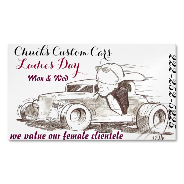 Auto Magnetic Biz Cards' Ladies Day' Reminder Magnetic Business Card (Front)